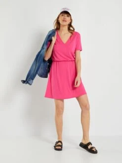 Vestido Vaporoso De Manga Corta - Rosa Indio 7 Vestido Vaporoso De Manga Corta - Rosa Indio -TrendyModa Ventas vestido vaporoso de manga corta rosa indio zo678 2 frb2