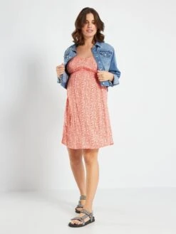 Vestido Vaporoso - NARANJA -TrendyModa Ventas vestido vaporoso naranja zr551 2 frb2