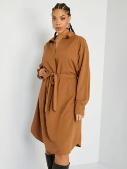 Vestido Vaporoso 'Only' - Camello