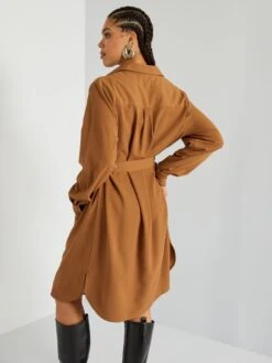 Vestido Vaporoso 'Only' - Camello -TrendyModa Ventas vestido vaporoso only camello zm900 2 frb4