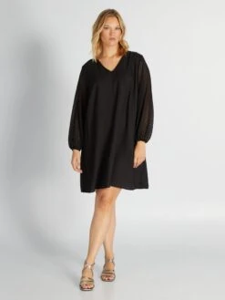 Vestido Vaporoso 'Only Carmakoma' - NEGRO 1