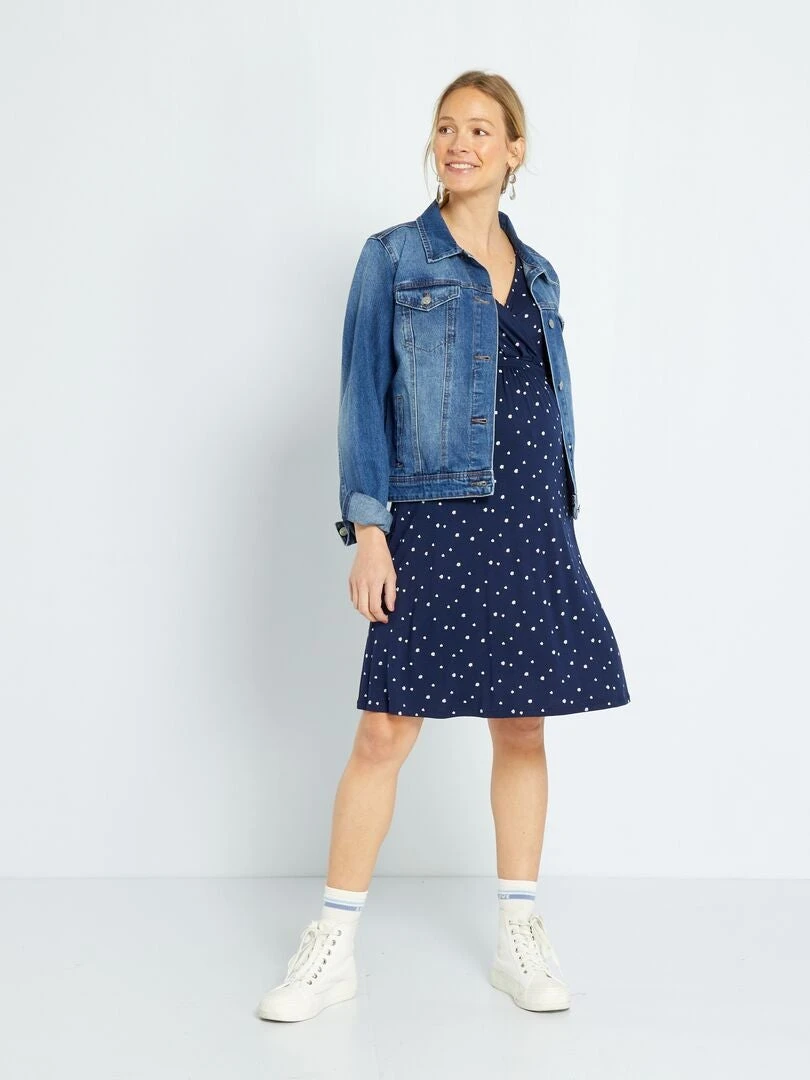 Vestido Vaporoso Premamá - AZUL 4 Vestido Vaporoso Premamá - AZUL - Imagen 2