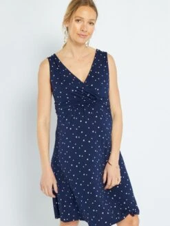 Vestido Vaporoso Premamá - AZUL 9 Vestido Vaporoso Premamá - AZUL -TrendyModa Ventas vestido vaporoso premama azul zr549 5 frb4