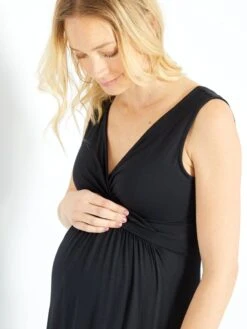 Vestido Vaporoso Premamá - Negro -TrendyModa Ventas vestido vaporoso premama negro zr549 3 frb5