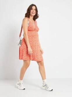 Vestido Vaporoso Premamá - ROJO 7 Vestido Vaporoso Premamá - ROJO -TrendyModa Ventas vestido vaporoso premama rojo zr549 4 frb2