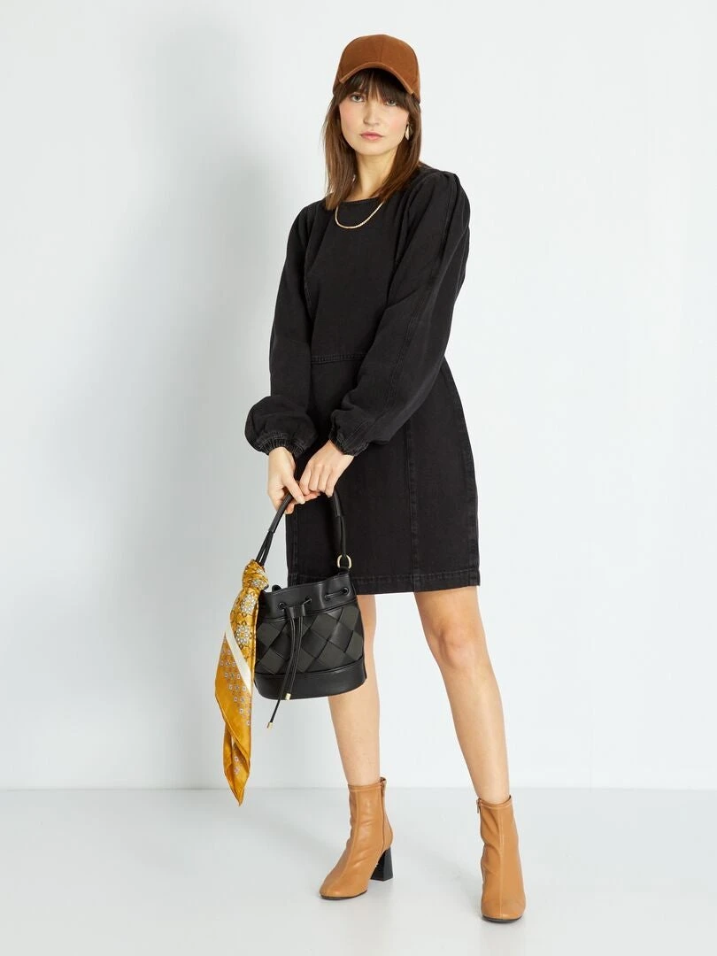 Vestido Vaquero - NEGRO 4 Vestido Vaquero - NEGRO - Imagen 2