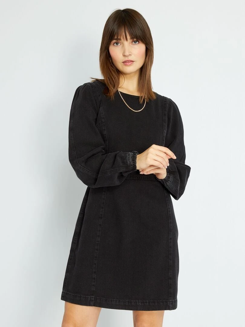 Vestido Vaquero - NEGRO 5 Vestido Vaquero - NEGRO - Imagen 3